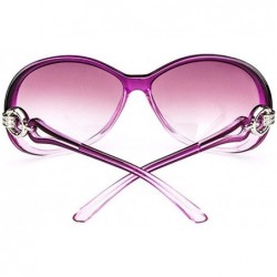 Oval Women Fashion Lightweight Oval Shape UV400 Protection Framed Sunglasses Sunglasses - Light Purple - CU196YADOC2 $12.14