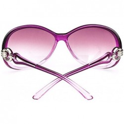 Oval Women Fashion Lightweight Oval Shape UV400 Protection Framed Sunglasses Sunglasses - Light Purple - CU196YADOC2 $12.14