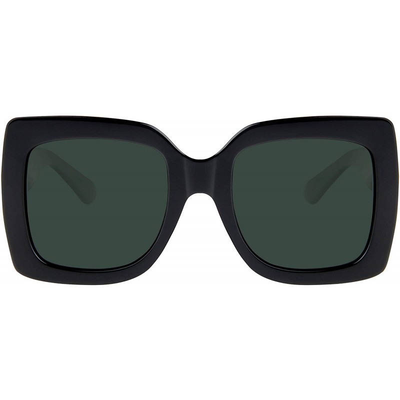 Round Big Square Polarized Oversized Ladies Designer Inspired Sunglasses for Women - CA18GO5WQ3K $17.80
