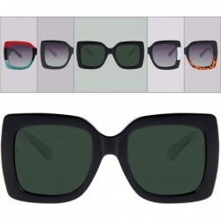 Round Big Square Polarized Oversized Ladies Designer Inspired Sunglasses for Women - CA18GO5WQ3K $17.80