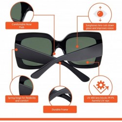 Round Big Square Polarized Oversized Ladies Designer Inspired Sunglasses for Women - CA18GO5WQ3K $17.80