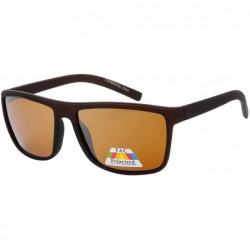 Square Men's Model 197 Designer Fashion Polarized Sunglasses - Brown - CG18U67SAOI $21.61