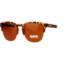 Square Fashion Womens Sunglasses Half Rim Square Designer Style Shades - Tortoise (Brown) - CD188U34595 $19.77