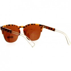 Square Fashion Womens Sunglasses Half Rim Square Designer Style Shades - Tortoise (Brown) - CD188U34595 $9.08