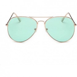 Aviator Lightweight Grandient Classic Aviator Style Metal Frame Sunglasses WITH CASE Colored Lens 58mm - Light Green - C818UW...