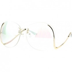 Round Womens Granny Swan Drop Temple Unique Rimless Oversized Glasses - Gold - C912NW69VE7 $14.69