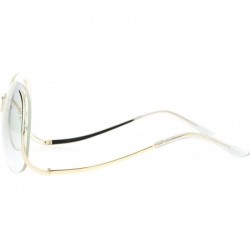 Round Womens Granny Swan Drop Temple Unique Rimless Oversized Glasses - Gold - C912NW69VE7 $14.69