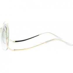 Round Womens Granny Swan Drop Temple Unique Rimless Oversized Glasses - Gold - C912NW69VE7 $14.69