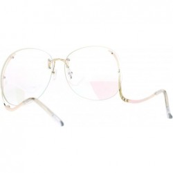 Round Womens Granny Swan Drop Temple Unique Rimless Oversized Glasses - Gold - C912NW69VE7 $14.69