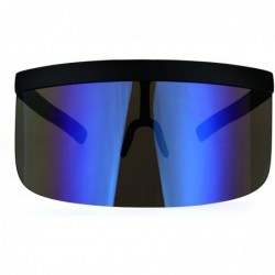 Goggle Extra Oversize Visor Style Huge Mask Color Mirror Funky Sunglasses - Blue - C9184HHRZSY $14.75