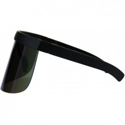 Goggle Extra Oversize Visor Style Huge Mask Color Mirror Funky Sunglasses - Blue - C9184HHRZSY $14.75
