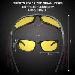 Sport Polarized Sports Sunglasses with UV400 Protection TR90 Unbreakable Frame for Fishing Driving Running Cycling - CN18HAGO...