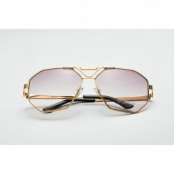 Rimless unisex rectangular sunglasses special metal bridge - Bronze - CQ12IN2QUEN $13.89