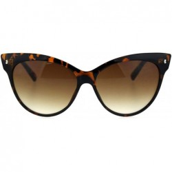 Oversized Womens Oversize Cat Eye Horn Rim Plastic Retro Sunglasses - Tortoise Brown - CK18SEKDOMN $23.59