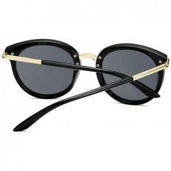 Round Vintage Round Polarized Sunglasses for Women Classic Retro Designer Style - Black - C918XD3DO8O $28.72