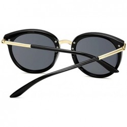 Round Vintage Round Polarized Sunglasses for Women Classic Retro Designer Style - Black - C918XD3DO8O $15.03