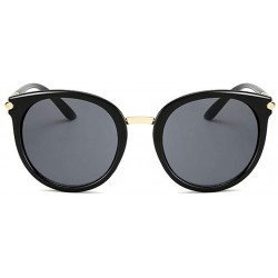 Round Vintage Round Polarized Sunglasses for Women Classic Retro Designer Style - Black - C918XD3DO8O $15.03