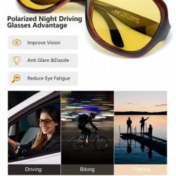 Oversized Women Outsize Night Time Driving Glasses Extra Large Polarized Len for Small Face Safety Nighttime/Rainy/Cloudy - C...