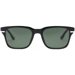 Square Square Frame Flat Top Sunglasses Retro Style Design - Black Frame Green - CI18ADMUXTZ $19.72