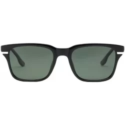 Square Square Frame Flat Top Sunglasses Retro Style Design - Black Frame Green - CI18ADMUXTZ $17.58