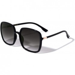Square Dublin Round Square Thin Frame Designer Sunglasses - Black - C51960Q96WR $16.63