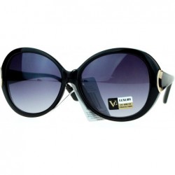 Oversized Diva Womens Round Oversize Butterfly Thick Plastic Sunglasses - All Black - CD11ZANAP61 $10.14