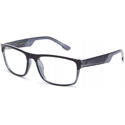 Square Unisex Clear Lens Squared Frame Fashion Glasses - Grey - CX11KQRUD5B $11.28