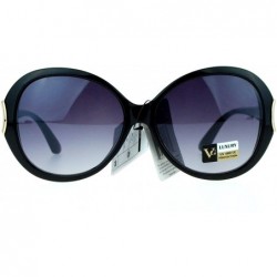 Oversized Diva Womens Round Oversize Butterfly Thick Plastic Sunglasses - All Black - CD11ZANAP61 $10.14