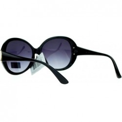 Oversized Diva Womens Round Oversize Butterfly Thick Plastic Sunglasses - All Black - CD11ZANAP61 $10.14