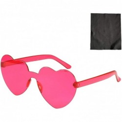 Rimless Heart Shaped Rimless Sunglasses One Pieces Transparent Candy Color Frameless Glasses Love Eyewear - I - CP1905NOG2R $...