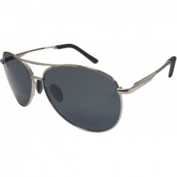 Aviator Classic Aviator Sunglasses- Polarized- 100% UV protection- UV 400 with case- Military Style- Al-Mg - C418KNT5X37 $25.28
