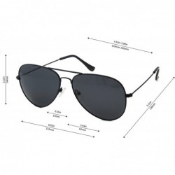 Aviator Metal Sunglasses Fashion UV400 Polarized Lens - Black Frame / Gray Lens + Gold Frame / Gradient Grey Lens - CT18653NZ...