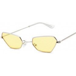 Cat Eye Retro Small Cat Eye Sunglasses Women Vintage Shades Yellow Metal Color Sun Glasses For Female Fashion - CK198UCYAX8 $...