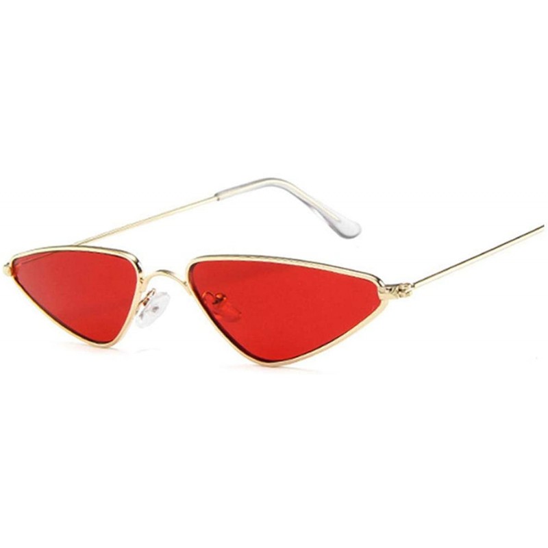 Cat Eye 2020 Pink Women Cat Eye Sunglasses Cute Sexy Er Summer Retro Small Frame Black Red Cateye Sun Glasses - Goldred - CI1...