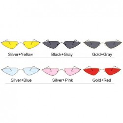 Cat Eye 2020 Pink Women Cat Eye Sunglasses Cute Sexy Er Summer Retro Small Frame Black Red Cateye Sun Glasses - Goldred - CI1...