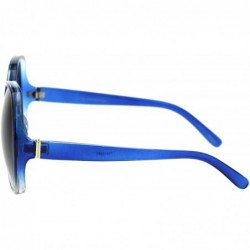 Oversized Womens Large Mod Round Plastic Celeb Sunglasses - Blue Smoke - CX18ROW2HG0 $10.73