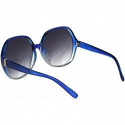 Oversized Womens Large Mod Round Plastic Celeb Sunglasses - Blue Smoke - CX18ROW2HG0 $10.73