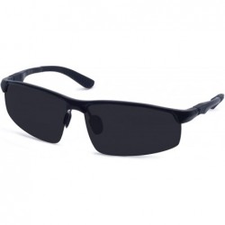 Sport Mens Sunglasses Polarized Sport Sunglasses for Men Driving Fishing UV400 Protection Metal Frame - CC1947TAMMX $36.21