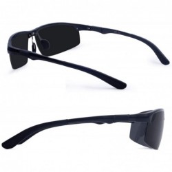 Sport Mens Sunglasses Polarized Sport Sunglasses for Men Driving Fishing UV400 Protection Metal Frame - CC1947TAMMX $22.57