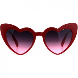 Cat Eye Womens Oceanic Color Lens Heart Shape Cat Eye Valentines Sunglasses - Red Pink Smoke - C118C7H05L0 $8.03