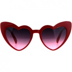 Cat Eye Womens Oceanic Color Lens Heart Shape Cat Eye Valentines Sunglasses - Red Pink Smoke - C118C7H05L0 $19.32