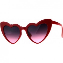 Cat Eye Womens Oceanic Color Lens Heart Shape Cat Eye Valentines Sunglasses - Red Pink Smoke - C118C7H05L0 $8.03
