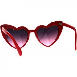 Cat Eye Womens Oceanic Color Lens Heart Shape Cat Eye Valentines Sunglasses - Red Pink Smoke - C118C7H05L0 $8.03