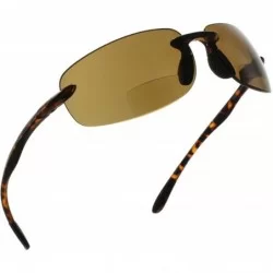 Semi-rimless Bifocal Sunglasses Rimless Readers Lightweight - Polarized Brown Lens/Tortoise Frame - CJ11M4OHAHH $49.78
