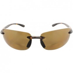 Semi-rimless Bifocal Sunglasses Rimless Readers Lightweight - Polarized Brown Lens/Tortoise Frame - CJ11M4OHAHH $22.87