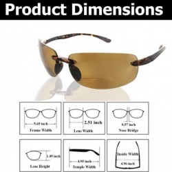 Semi-rimless Bifocal Sunglasses Rimless Readers Lightweight - Polarized Brown Lens/Tortoise Frame - CJ11M4OHAHH $22.87