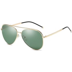 Aviator Aviator Sunglasses For Men - Gold Green - CI18E9Q9D9R $37.40