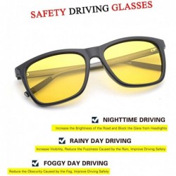 Aviator HD Night Driving Glasses for Men Women Anti-glare Safety Glasses - Perfect for Any Weather - CY18C8EO5I9 $20.43