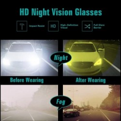 Aviator HD Night Driving Glasses for Men Women Anti-glare Safety Glasses - Perfect for Any Weather - CY18C8EO5I9 $20.43
