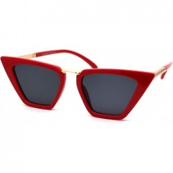 Square Womens Mod Gothic Cat Eye Plastic Designer Sunglasses - Red Black - C218W0Z3RO4 $9.79